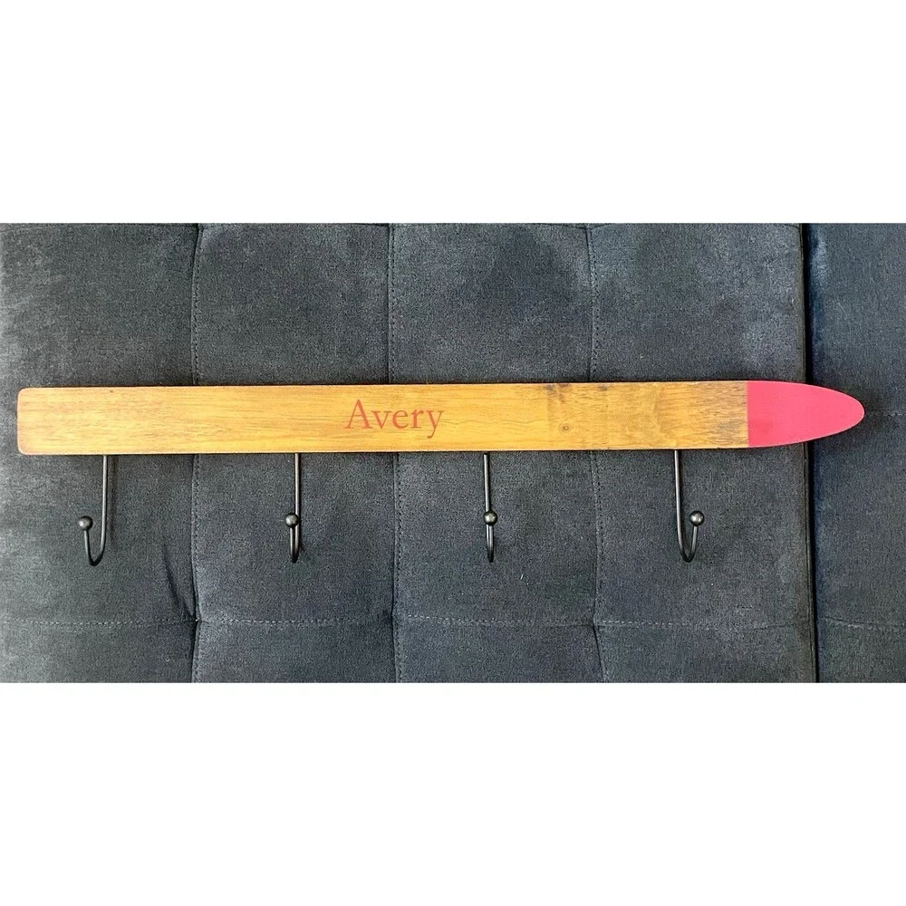 Pottery Barn Custom “AVERY” Ski Wall Mount Coat Hook Rack Ski Cabin Vibe